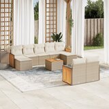 vidaXL 10-dijelni set vrtnih sofa s jastucima bež od poliratana | shoptok.hr