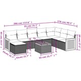  9-dijelni set vrtnih sofa s jastucima bež od poliratana | shoptok.hr