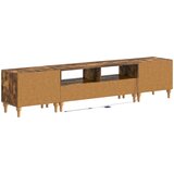  3-dijelni LED TV kabinet Dimljeni hrast Konstruirano drvo | shoptok.hr