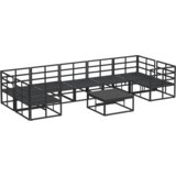 vidaXL Sjedeća garnitura za vrt 8 pcs Crna Aluminij | shoptok.hr