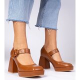 D/CEO marka niezdefiniowana Brown square-toe pumps with a buckle Katherin | Shoptok.si