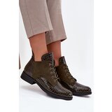 VINCEZA Patent Leather Women's Ankle Boots With Decorative Embossing Lined | Shoptok.si