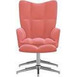  Stol za sproščanje s stolčkom roza žamet, (20935445) | Shoptok.si