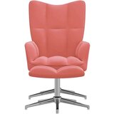  Stolica za opuštanje s osloncem za noge ružičasta baršunasta - Ružičasta 2 Sa naslonom za noge | shoptok.hr