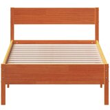 Okvir kreveta s uzglavljem voštano smeđi 90x200 cm od borovine | shoptok.hr