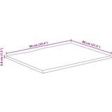 Stolna ploča sa živi rub 90x80x3,8 cm masivno grubo drvo manga | shoptok.hr