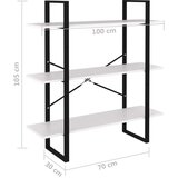 vidaXL ormarić za knjige bijeli 100 x 30 x 105 cm od iverice | shoptok.hr