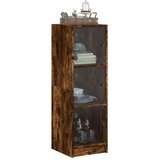 vidaXL Visoka omara s steklenimi vrati dimljeni hrast 35x37x109 cm, (21025730) | Shoptok.si