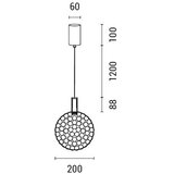  LED luster na sajli PERFORATO LED/6,3W/230V 3000K sjajni hrom, prečnik 20 cm | Eponuda.com