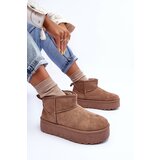 Boto Suede Snow Boots On Platform Dark Beige Corcoran | shoptok.hr