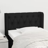  Uzglavlje s ušima crno 83x16x78/88 cm od tkanine | shoptok.hr
