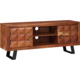 vidaXL Omare in policami za shranjevanje medijev s polico s shranjevanjem z vrati Rjava | Shoptok.si