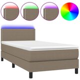 vidaXL Box spring postelja z vzmetnico LED taupe 80x200 cm blago, (20900938) Cene