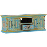 Maison Chic TV omarica - TV stojalo - Televizijska omarica modra 110x30x40 cm trden mangov les, (21698889) Cene