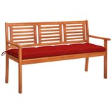  The Living Store Vrtna klop za 3 osebe z blazino 150 cm trden evkaliptus - Klop, (21470562) Cene