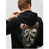 Koton Hooded Sweatshirt Skull Printed Long Sleeve Cene