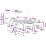  Okvir kreveta s pohranom s uzglavljem Siva Sonoma 140 x 200 cm | shoptok.hr