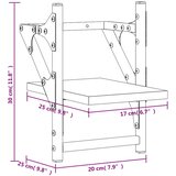  Zidne police s prečkama 2 kom smeđa boja hrasta 20x25x30 cm | shoptok.hr