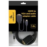 Gembird A-HDMI-VGA-03-6 HDMI to VGA and audio adapter cable, single port, 1,8m, black adapter | ePonuda.com