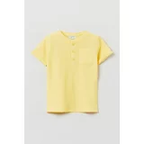 OVS Dječja pamučna majica kratkih rukava boja: žuta, jednobojni model