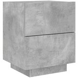  Noćni ormarići s LED svjetlima 2 kom siva boja betona | shoptok.hr