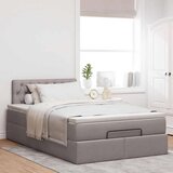 vidaXL Otomanski posteljni okvir z vzmetnico taupe 120x200 cm blago | Shoptok.si
