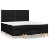 Maison Chic Box spring postelja - Vzmetna postelja z vzmetnico črna 180x200 cm blago SL20834, (21880990) | Shoptok.si