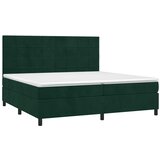  s oprugama i madracem tamnozeleni 200x200 cm baršunasti | shoptok.hr