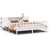 vidaXL Knjižna postelja brez vzmetnice bela 200x200 cm trdna borovina | Shoptok.si