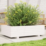 vidaXL Vrtna sadilica bijela 90 x 60 x 26,5 cm od masivne borovine | shoptok.hr