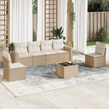vidaXL 7-dijelni set vrtnih sofa od poliratana s jastucima bež | shoptok.hr
