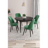Hanah home trpezarijski set Kea, sto i 4 stolice, ploča u dekoru crnog mermera, smaragdno zelena tkanina Babyface | Eponuda.com