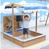 Kinder Home Dečiji drveni peskarnik za igru sa podesivim krovom i dodacima – Playpen Mill, staza za autiće | Eponuda.com