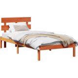  Krevetni okvir s uzglavljem u boji voska 90x190 cm od punog borovog drveta | shoptok.hr