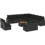 vidaXL 14-dijelni set vrtnih sofa s jastucima poliratan crni | shoptok.hr