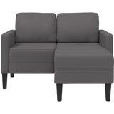  Dvosjed s ležaljkom u obliku slova L siva 125 cm umjetna koža | shoptok.hr