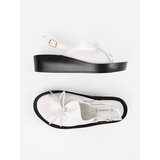 GOODIN White wedge sandals with leather insole | Shoptok.si