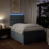 vidaXL Boxspring postelja z vzmetnico svetlo siva 120x190 cm blago | Shoptok.si