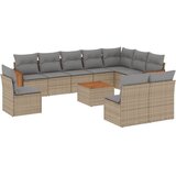  11-dijelni set vrtnih sofa od poliratana s jastucima bež | shoptok.hr