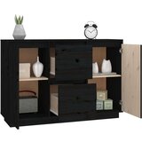  Komoda crna 111 x 34 x 75 cm od masivne borovine | shoptok.hr