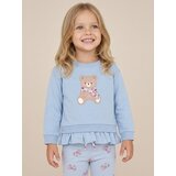 Sinsay Pamučna crewneck dukserica s ukrasnom volanom od flisa | shoptok.hr