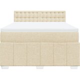  Krevet s oprugama i madracem krem 160x200 cm od tkanine | shoptok.hr