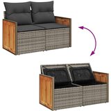 vidaXL 11-dijelni set vrtnih sofa poliratan i bagrem s jastucima sivi Cijene