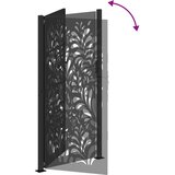  Vrtna vrata crna 100x200 cm čelični valoviti dizajn | shoptok.hr