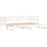  Dnevni ležaj na izvlačenje bijeli 2x(90x200)cm masivna borovina | shoptok.hr