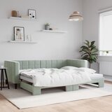  Dnevni krevet na razvlačenje svjetlosivi 90 x 190 cm baršunasti | shoptok.hr