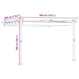 vidaXL zidni gazebo Sivo-smeđa 3 x 3 m Čelik | shoptok.hr