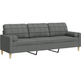 Maison Chic kavč - Sofa - Kanape trosed z blazinami temno siv 210 cm blago, (21727905) | Shoptok.si