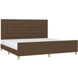  Okvir za krevet s uzglavljem tamnosmeđi 200x200 cm od tkanine | shoptok.hr