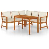  4-dijelni vrtni blagovaonski set s jastucima od bagremovog drva | shoptok.hr